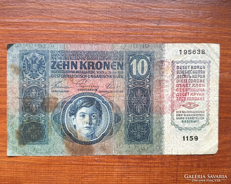 10 korona 1915 Magyar felülbélyegzéssel