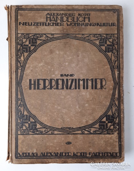 Antik album:Herrenzimmer (1912) eredeti könyvjelzővel, Alexander Koch kiadásában