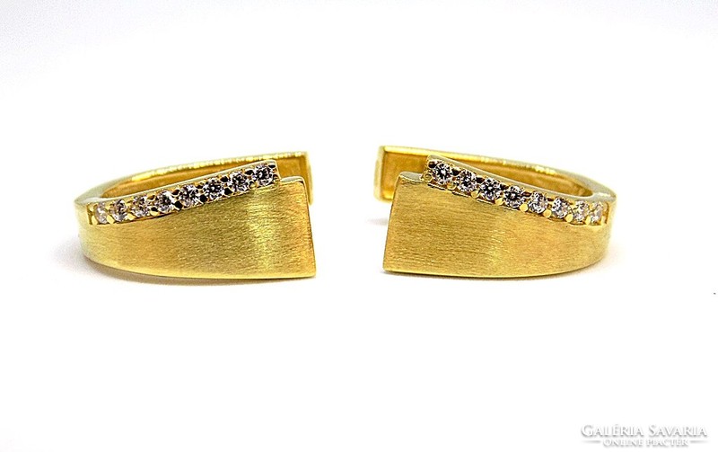 Matt-shiny stone gold earrings (zal-au105848)