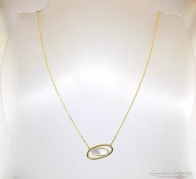 Gold chain + pendant with pearls (zal-au114867)