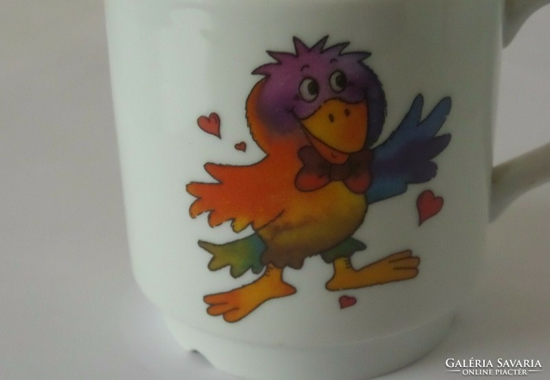 Porcelán gyerek csésze, bögre (madár)