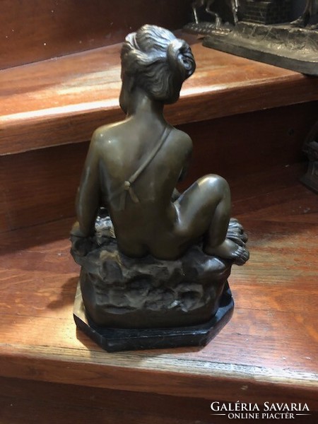 Art Nouveau bronze statue, representation of an angel, 27 cm high.