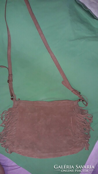 Cool split leather Graceland fringed Indian style shoulder bag, good condition 40x20cm as shown in pictures