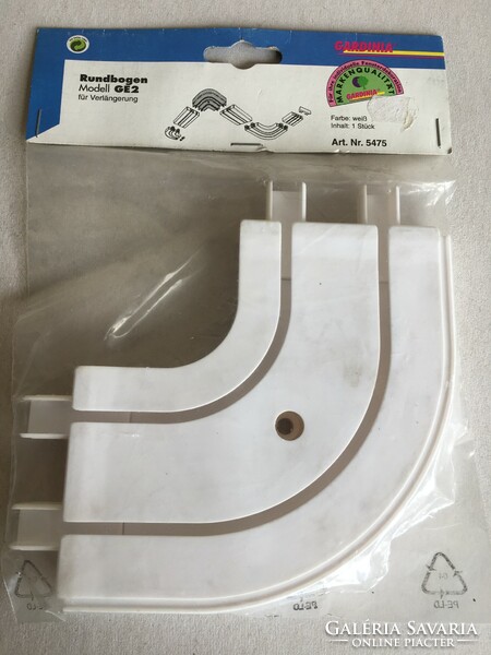 Gardinia curved bend element for 2-track plastic rail