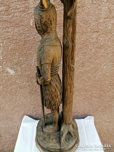 Gyönyörű faragással régi lámpatest szoborral, 70 cm