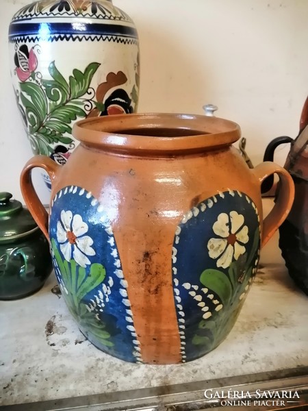 Large glazed earthenware vessel