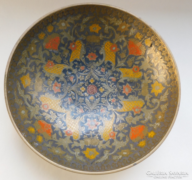 Fire-enamelled copper bowl with a Persian pattern