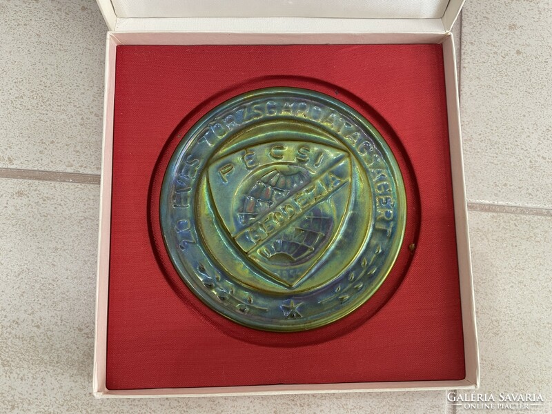 Zsolnay eosin plaquette pécs geodesy in gift box with shield seal