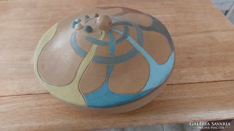 (K) handmade ceramic vessel, pot marked fatta a mano