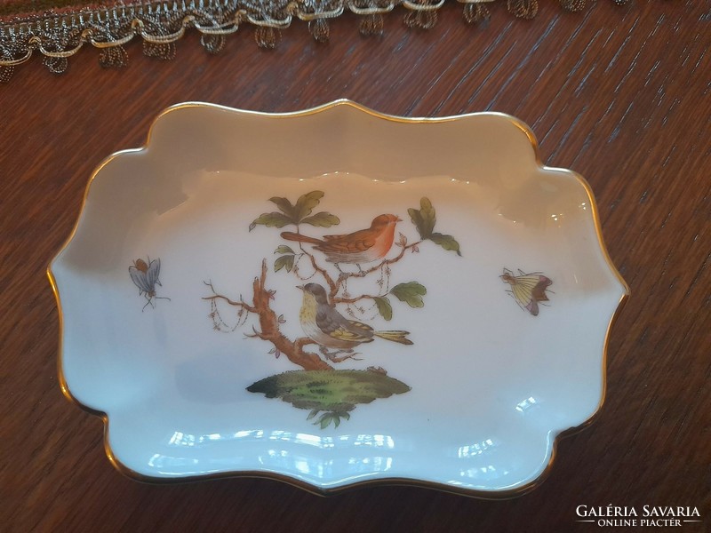 Herend porcelain bowl with Rothschild pattern decor, stamped mark