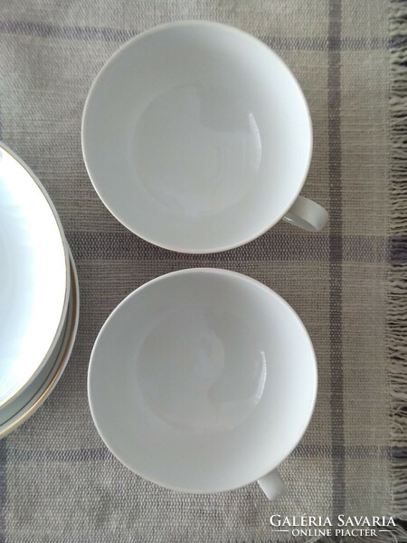 Coffee porcelain - with classic lines / white - gold - 2 person