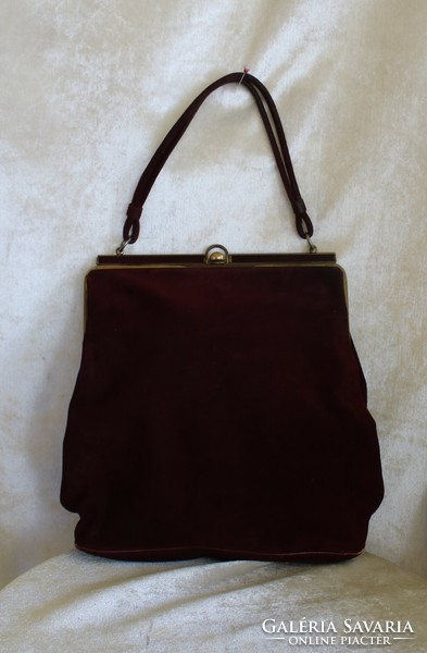 Women's velvet deep burgundy bag from the 1920s - suitable for period clothes