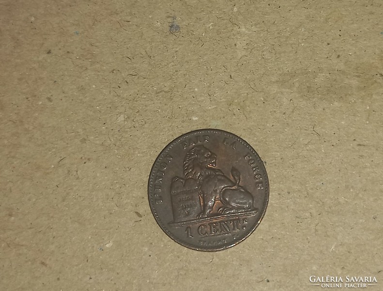 1907-es 1 Centime Belgium aUNC