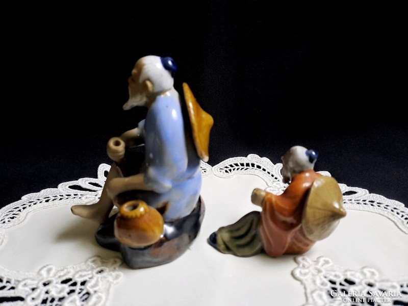 3 5-9-22 cm ceramic Chinese fishing figures