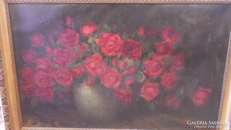 Penderné Rózsi igen ritka nagyméretű régi olaj vászon festmény
