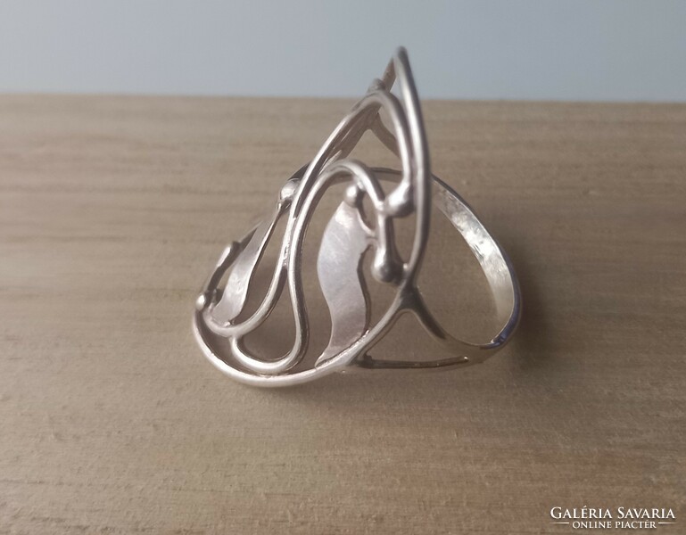 Women's openwork silver ring