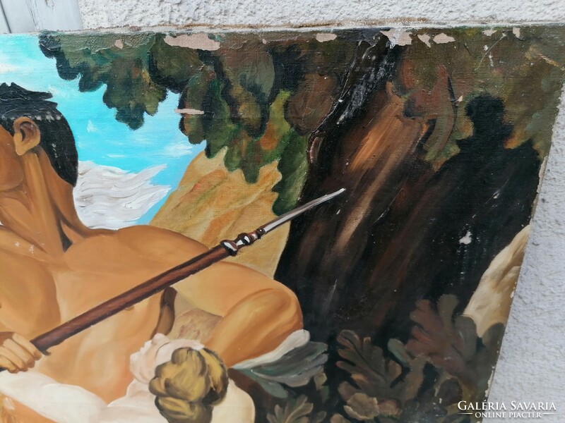 Oil on canvas painting, mythological scene