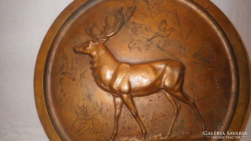 Antik Lauchhammer E.Oe Jagd bronz falitál 42 cm , 5,8 Kg