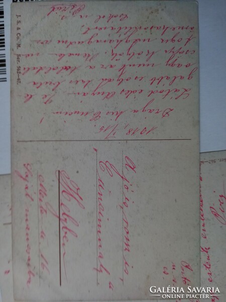 1918-ból 3 db Szerelmes felíratós képeslapok.