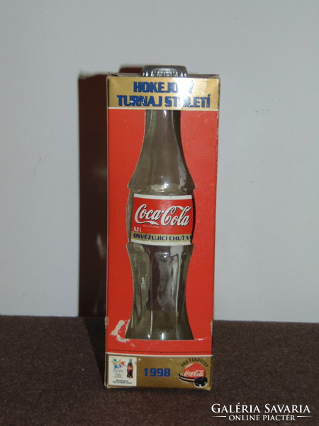 2 dl. Coca-Cola üveg, díszüveg, emléküveg, sport relikvia 1998
