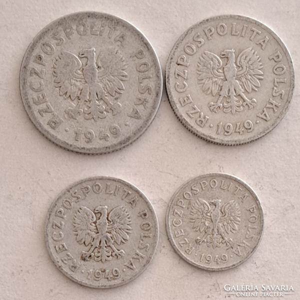 1949. Lengyelország  Zloty, 50, 20, 10 Groszy 4 darab  (352)