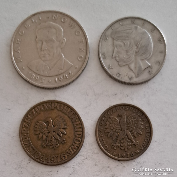 1976.  Lengyelország  20, 10 5, 2 Zloty,  4 db  (82)