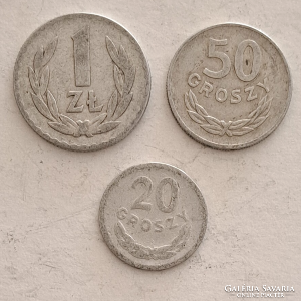 1949. Lengyelország 1  Zloty, 50, 20,  Groszy 3 darab  (339)