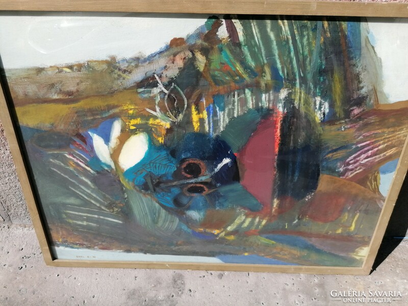 Gaal Domokos 1970 olaj-farost festmény 60x80 cm