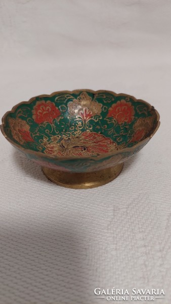 Bronze bowl made by Indian hand. A peacock can be seen in the middle!