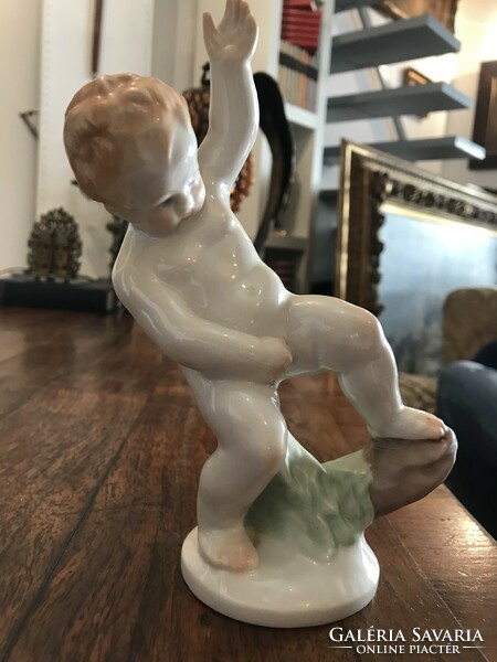 Herend porcelain peeing boy