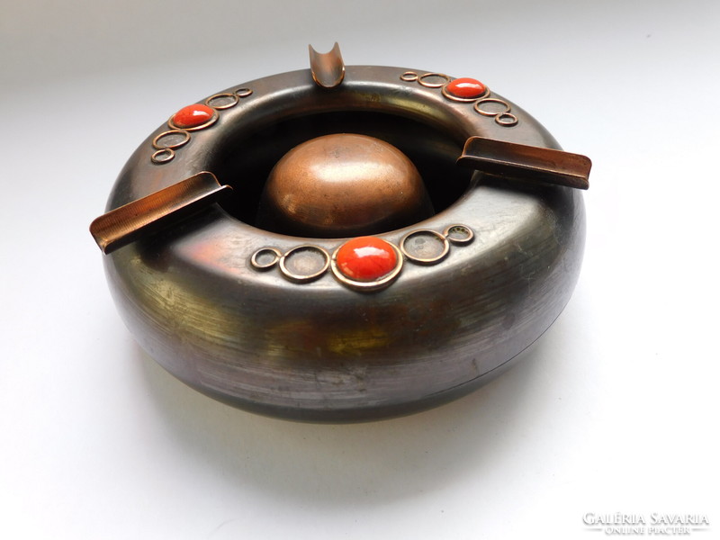 Retro craftsman metal ashtray - mid century