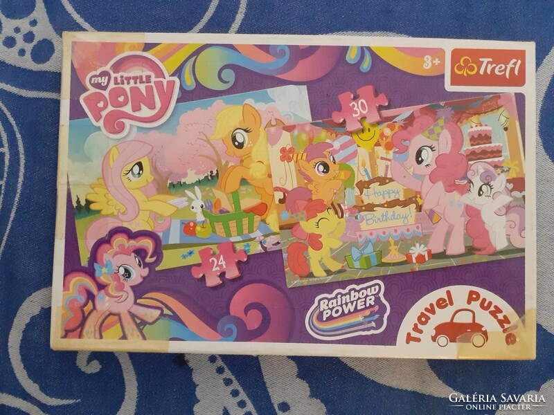 MLP G4 My Little Pony Travel Puzzle Treffl 24 és 30 db úti játék hiánytalan 2013 Hasbro