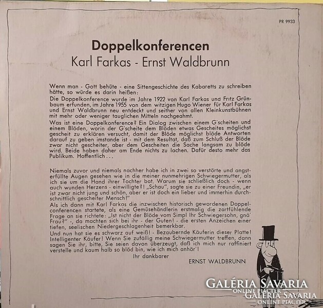 Karl Farkas & Ernst Waldbrunn - Der G'scheite Und Der Blöde - Doppelconferencen LP