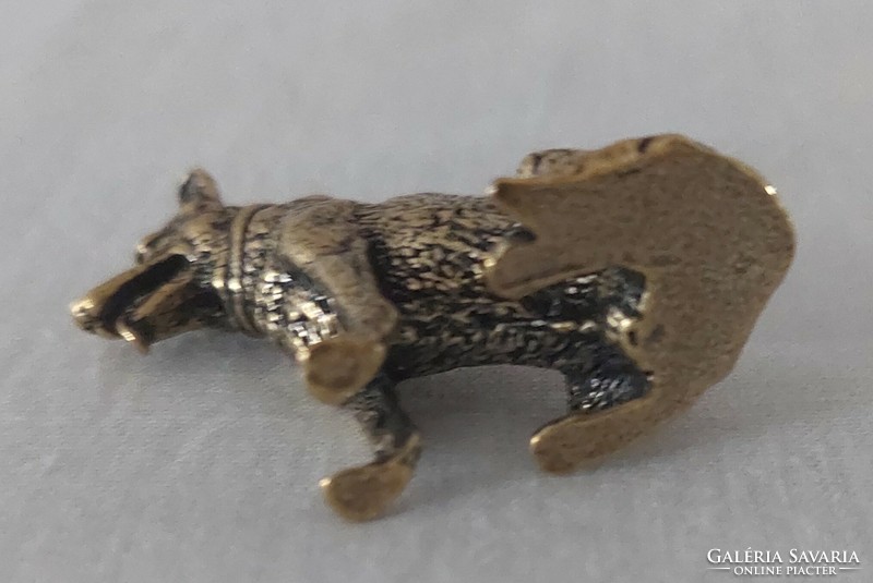 Miniature brass dog figure