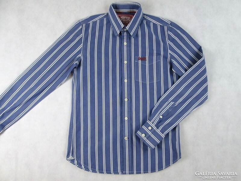 Original superdry (m) sporty elegant striped long sleeve men's shirt