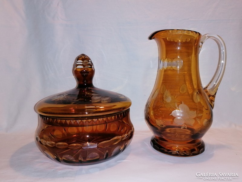 Zínic polished, peeled glass jug and huge chocolate holder