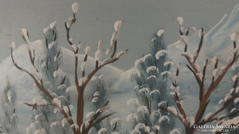 (K) winter landscape painting with Wagner signature, 61x82 cm frame