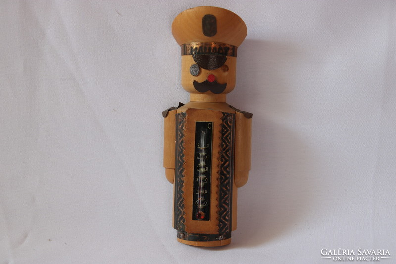 Mahart officer wooden retro thermometer, can be hung 16cm