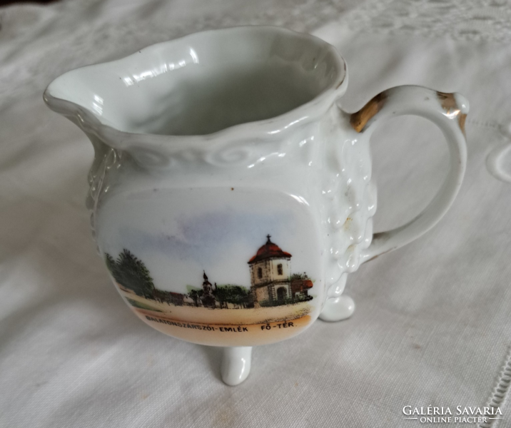 Old very nice souvenir porcelain mug, Balatonszárszói