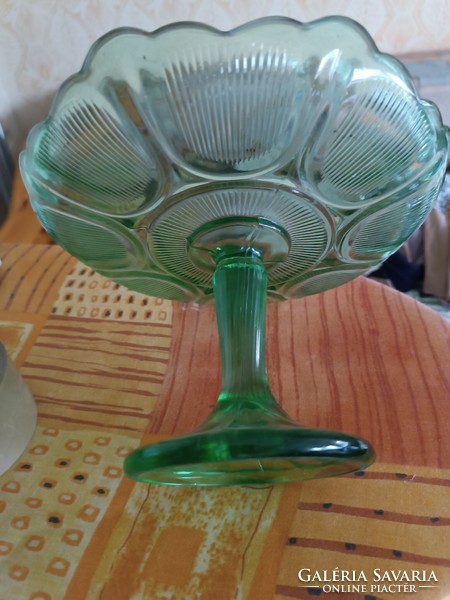 Règi green glass fruit bowl