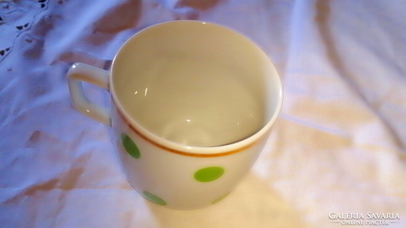 Zsolnay, rarer, retro, large green dot, cup, mug 22.