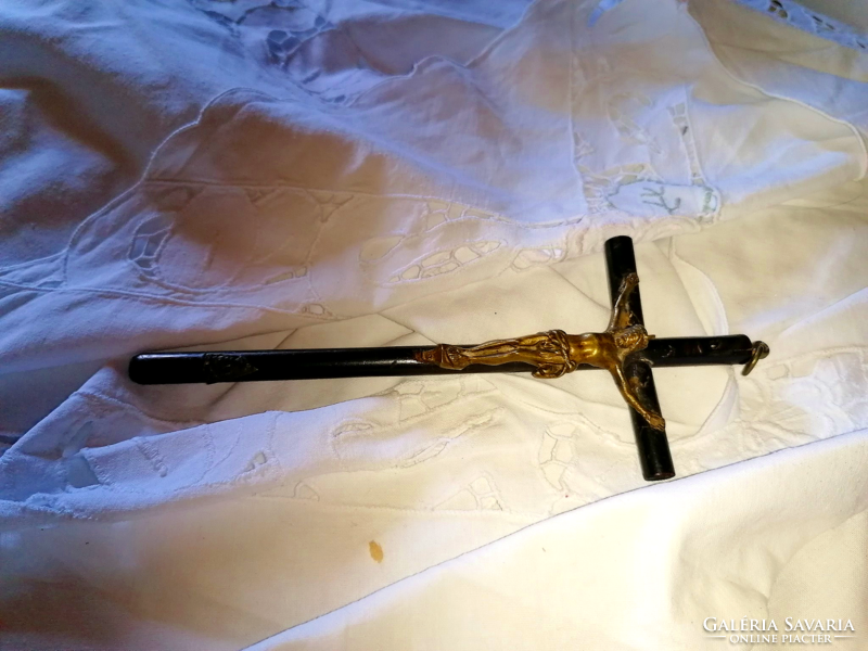 Antique wooden Christian cross, crucifix