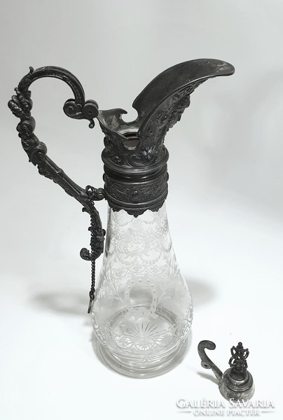 Beautifully crafted art nouveau/historical decanter, pourer, decanter, 19th century