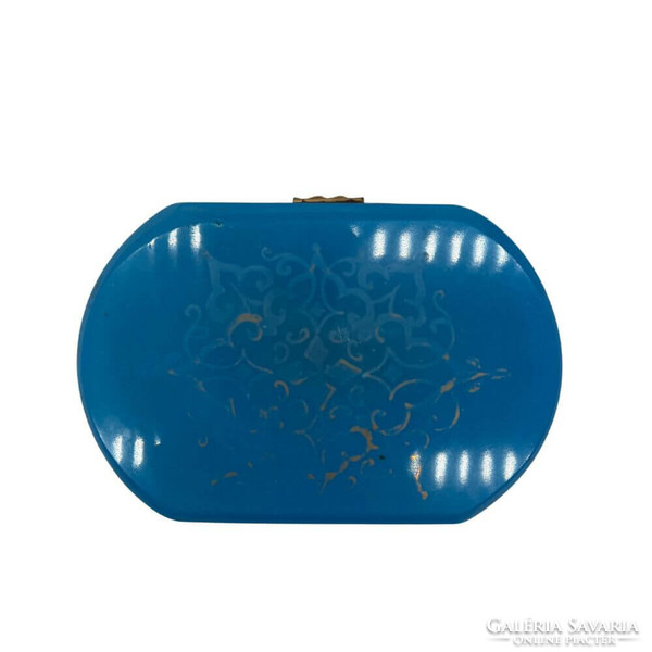 Blue chalcedony glass box - m1380
