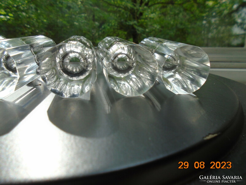 16 szögletes Lapra csiszolt tömör kristály tömb poharak