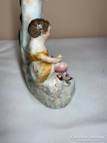 Antik Staffordshire porcelán figura tintatartó váza 13cm