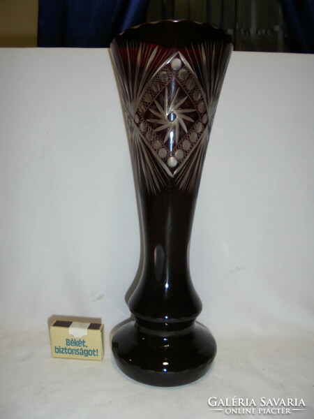 Bíbor kristály váza - 32 cm