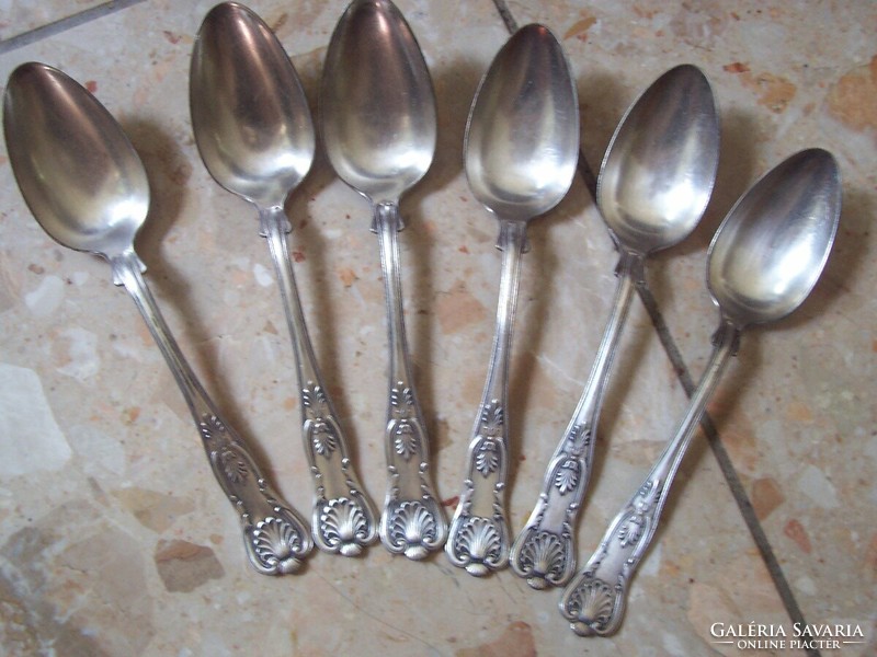 6 silver-plated spoons with rich decoration