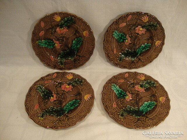 4 db Villeroy & Boch majolika süteményes tányér