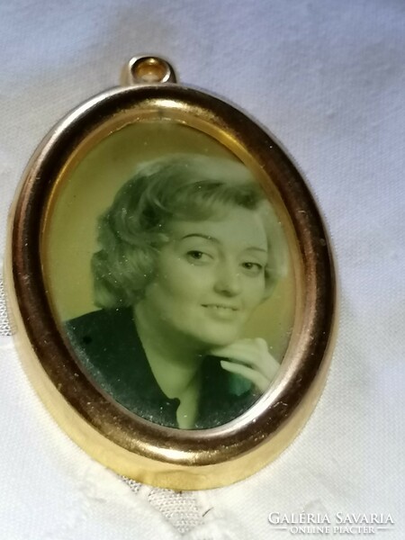 Gilded copper, old photo holder, photo frame from the fifties 78.